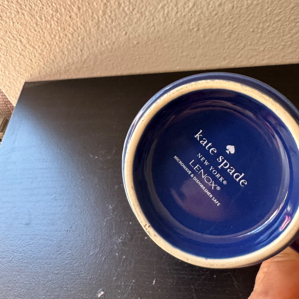 Kate Spade Blue Coffee 12 Oz Tea Mug Lenox New York Cup - Picture 3 of 4